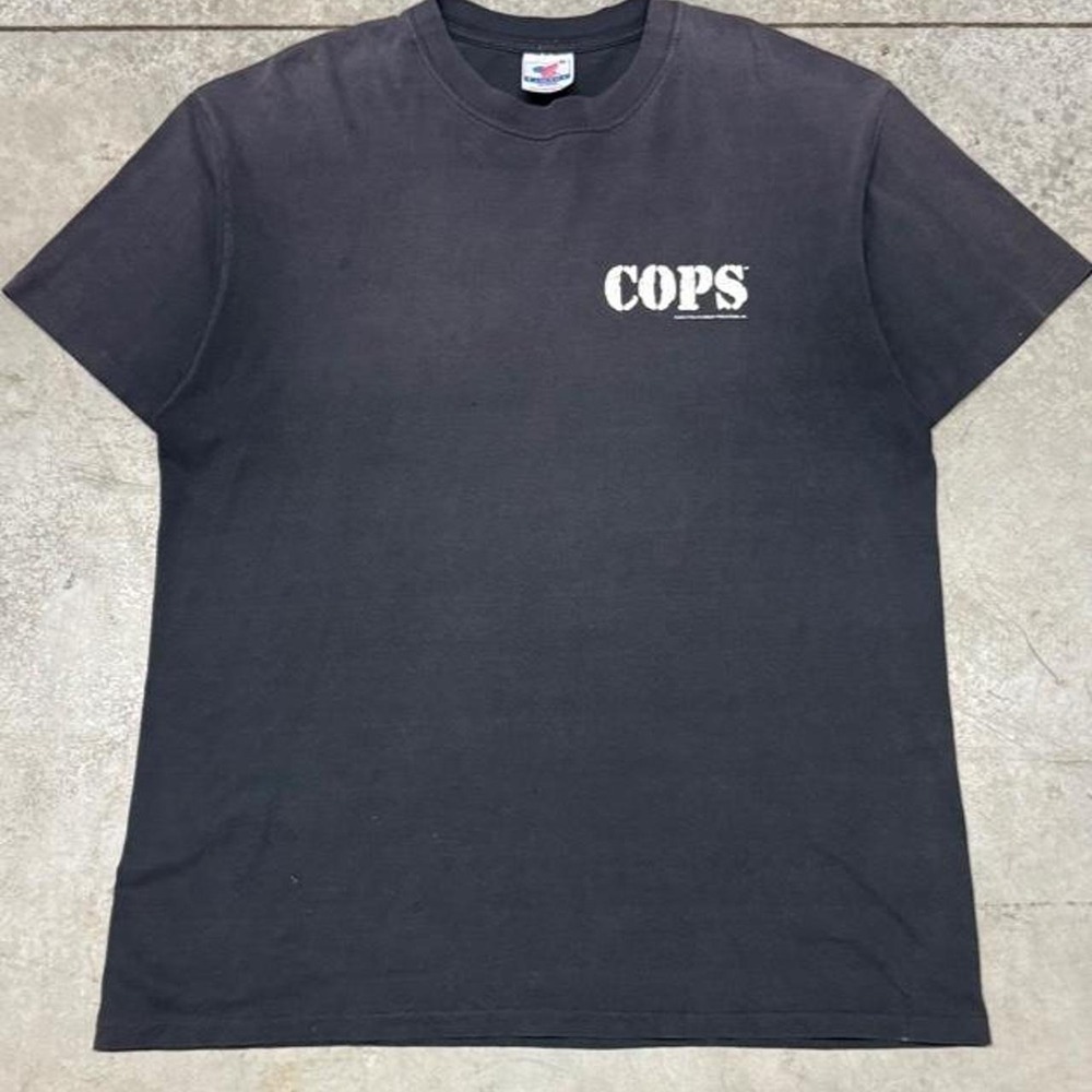Vintage 90s Cops TV Show Faded T Shirt Sz XL